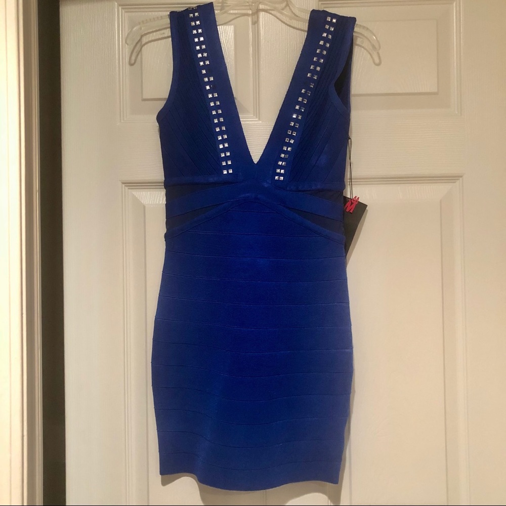 NEW Wow Couture Blue Bandage Dress